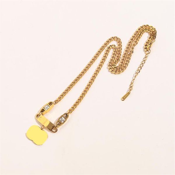 

stainless steel pendant necklaces chains for mens womens fashion brand designer double letter steels seal necklace lu2166, Silver