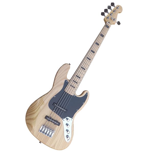 

5 strings ash electric bass guitar with maple fretboard