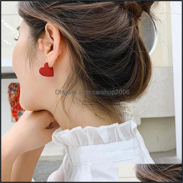 

other earrings jewelry 2021 vintage women heart shape cute drop earring fashion red color love statement small for gift jewel dhrlz, Golden;silver