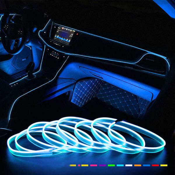 Интерьер автомобиля Интерьер EL Wire Ambient LED Flex RGB STIP ATO Гибкая атмосфера Neno Tube Мягкая USB Лампа Освещение Света Светильник