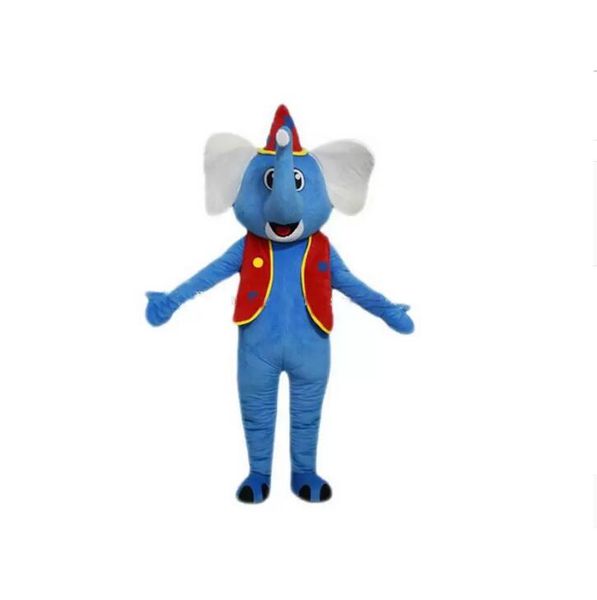 Heiße blaue Elefanten-Maskottchen-Kostüme, Cartoon-Figur, Erwachsene, Größe, Halloween, Festival, Party, ausgefallene Veranstaltung, hohe Qualität