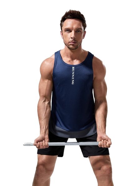 

men letter graphic reflective striped sports tank w4jj#, White;black