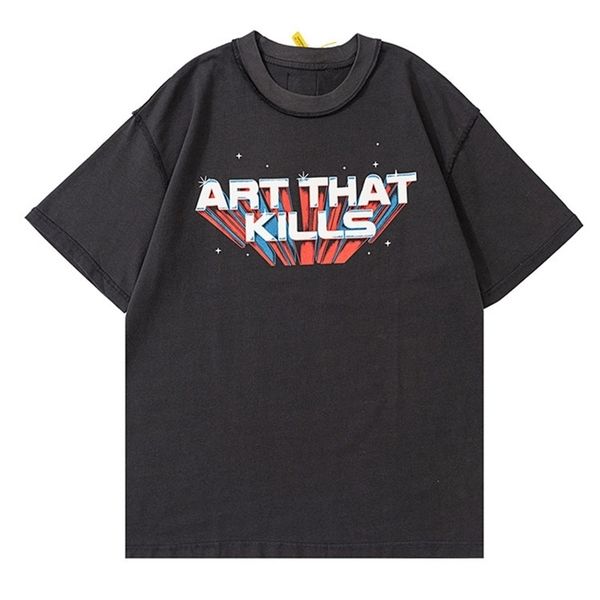

american designer mens t-shirts gallerydept fashion atk vintage reverse design letter print short sleeve high street loose tshirt lil, White;black