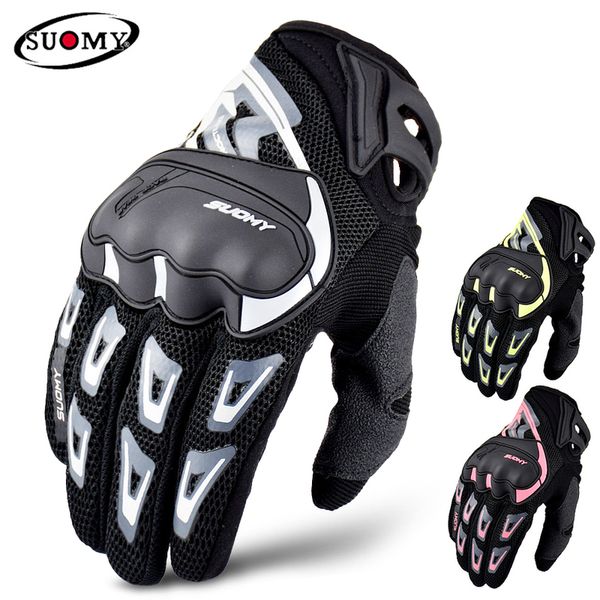 

suomy summer breathable motorcycle gloves touch screen moto bike protective cycling racing full finger men women 220812, Blue;gray