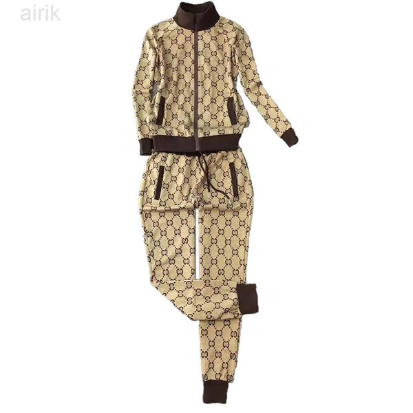

2023 fashion clothing women's tracksuits full of letters designer clothes jackets and long pants two pieces set casual clothing, Gray