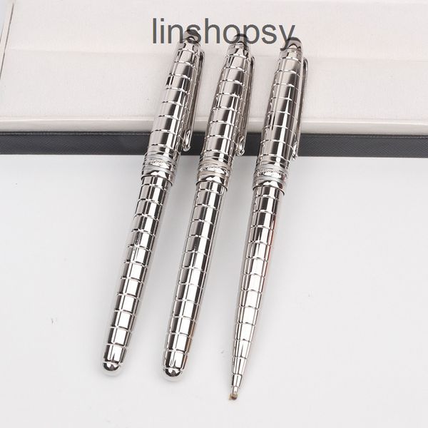 

luxury 163 silver checkerboard metal fountain pen administrative office stationery promotion writing m brand ball pens gift