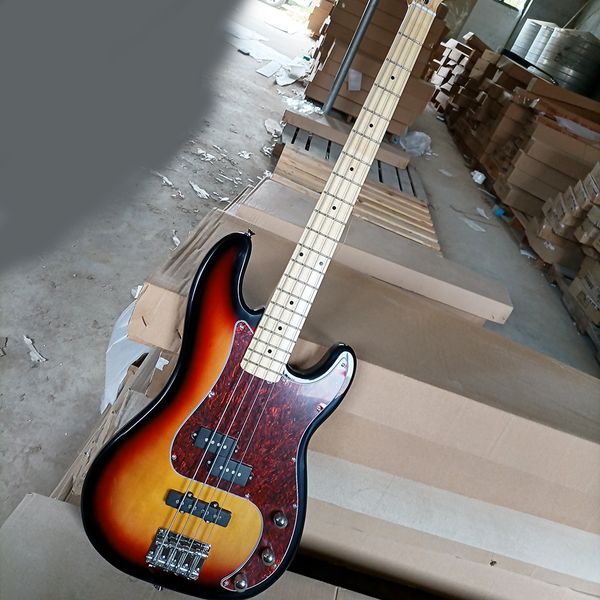 

4 strings tobacco sunburst electric bass guitar maple fretboard