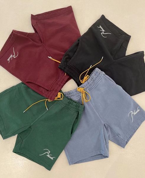 

vintage embroidery shorts men women couple beach shorts hip hop high street oversize