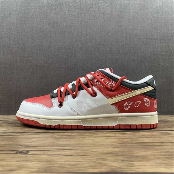 

shoes skateboard dnks low retro white university red skateboarding leisure outdoor sneakers sports ship