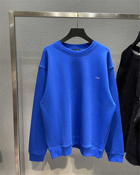 

men's hoodies correct version 21fw new small r-mark letter printing couple round neck loose sweater men's and women's ins fas, Black