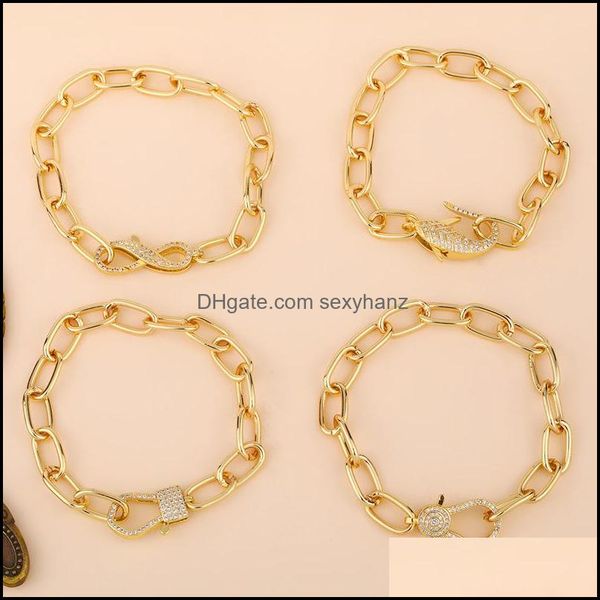 

tennis bracelets jewelry women cuban link chain iced out bling rhinestone infinity fish lobster 18k gold plated fashion hiphop bracelet 1199, Golden;silver