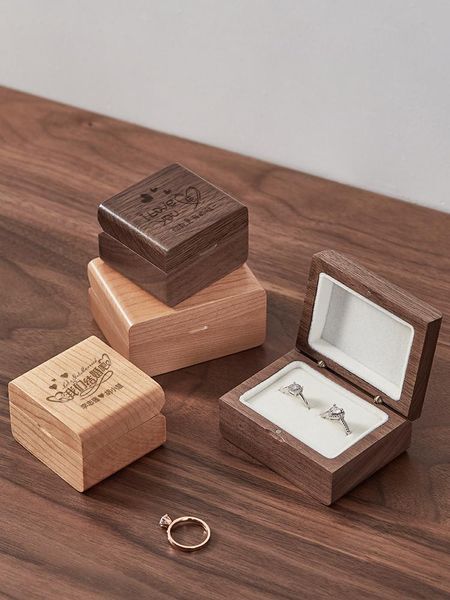 Confezione regalo Sorpresa Magnete Chiudi scatola Jewerly Vuota San Valentino Compleanno Rettangolo Anello in legno Matrimonio Caja Sorpresa Casa GiardinoGift