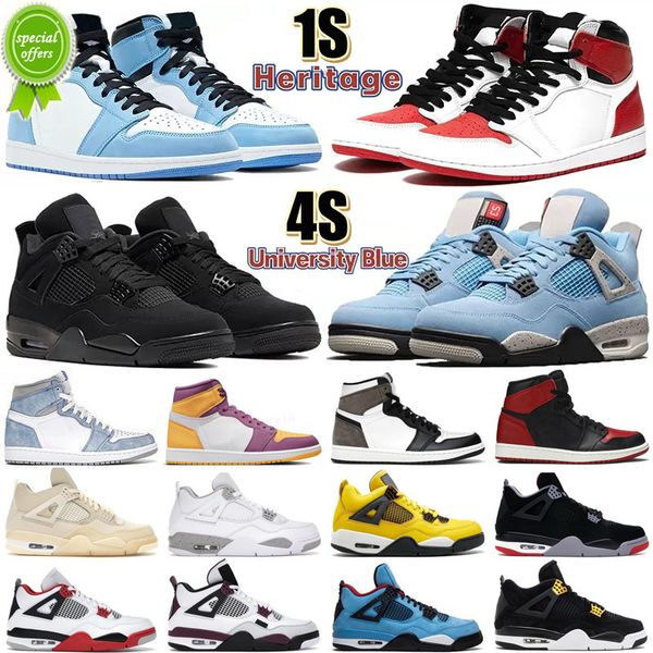 

2022 jumpman 4 high retro basketball shoes bred 4s unc black cat red thunder royalty university blue 1 1s heritage blue royal dark mocha