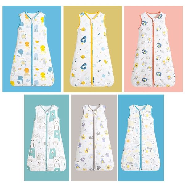 

baby sleeping bag sleeveless pajamas vest summer thin breathable section anti-kick with durable zippers children's bedding