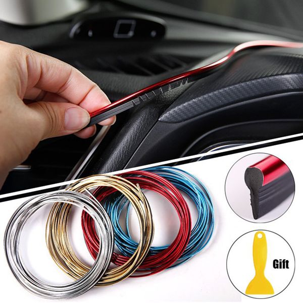 

1pcs 5m car stickers decals interior decorative 3d thread styling moulding strip