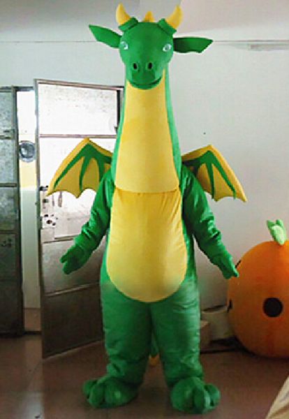 

mascot doll costume luxury simulation fur green dinosaur mascot costumes movie props show walking cartoon apparel birthday party 199, Red;yellow