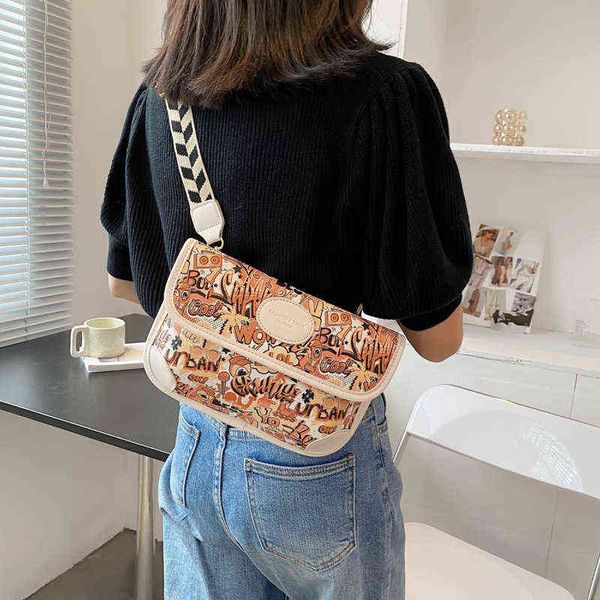 Marsupi Popular Print Graffiti Women Texture Fashion Chest Bag Marsupio Messenger Versatile coreano 220627