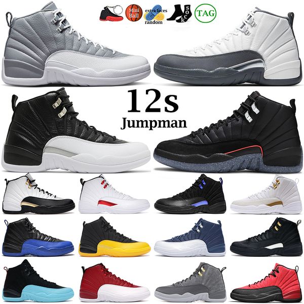 

basketball shoes for mens jumpman 12 12s stealth playoffs royalty taxi utility grind university gold dark grey white mens sports sneakers