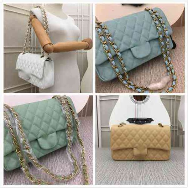 

cc bags luxury brand design woman's 1112a letter plaid shoulder chain bag with gold chain caviar leather handbag vintage messenger bags, Black;red