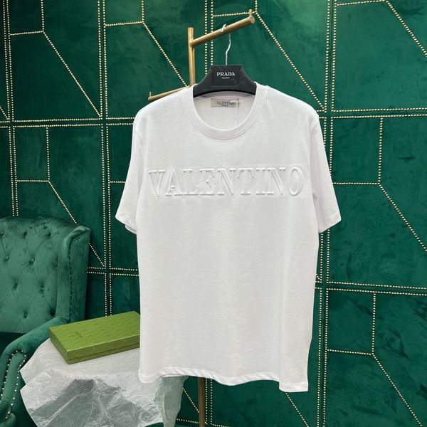 

women's t-shirt designer chaopai 22 early spring new three-dimensional relief design neatly arranged letter pattern loose t-shirt for, White