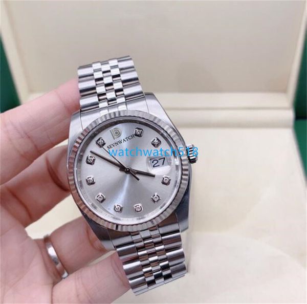

waterproof watches with box paper 116234 36mm calendar sapphire mirror mechanical automatic silver jubilee steel bracelet luxury watch, Slivery;golden