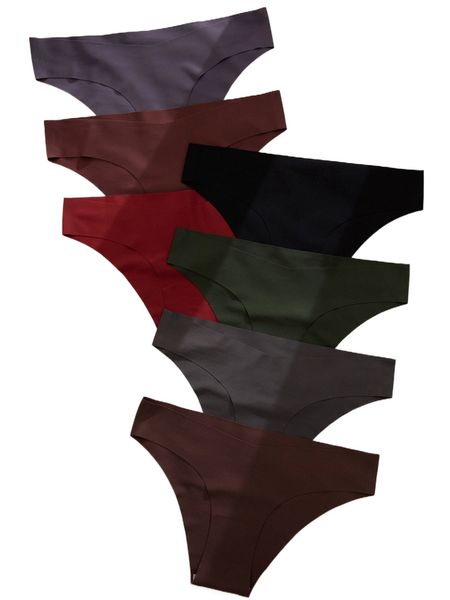 

7pack plain no show panty j0xc#, Black;red