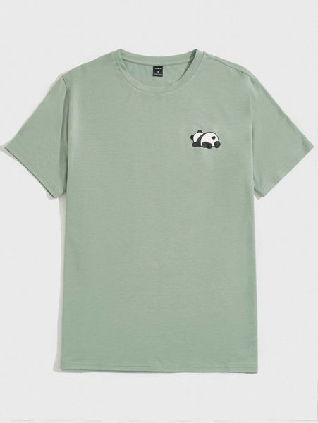 

men animal print round neck t-shirt b4sj#, White;black