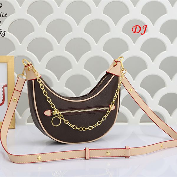 

designer bags half moon shoulder bag women's handbag vintage metal chain underarm bag letter printed crossbody purses
