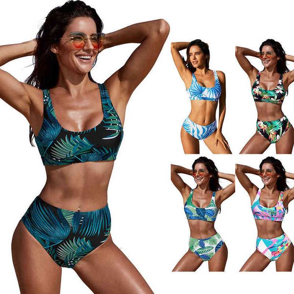 

designer swimwear bikini large size swimming pool party bikini printed with bra pad and triangle split swimsuit, White;black