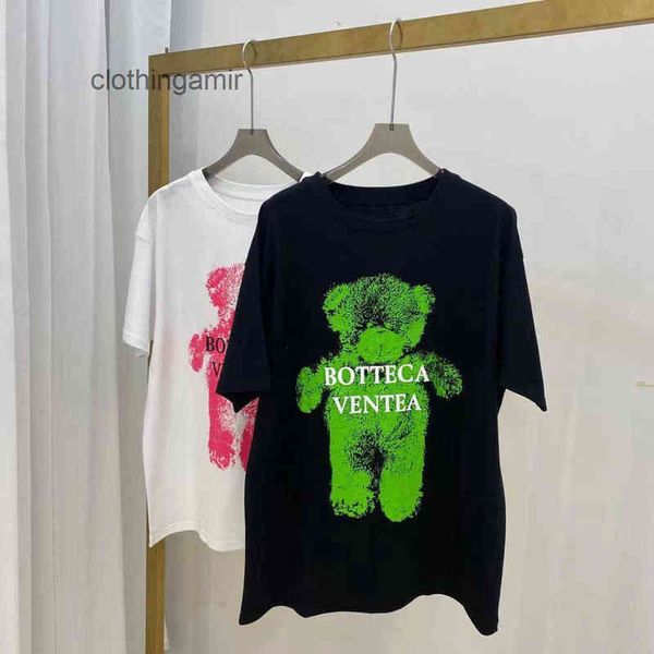 

2022 designer t-shirts bottegas's'ss fashion t shirts venetas brand glue hand-painted cartoon bear t-shirt men's women's, White