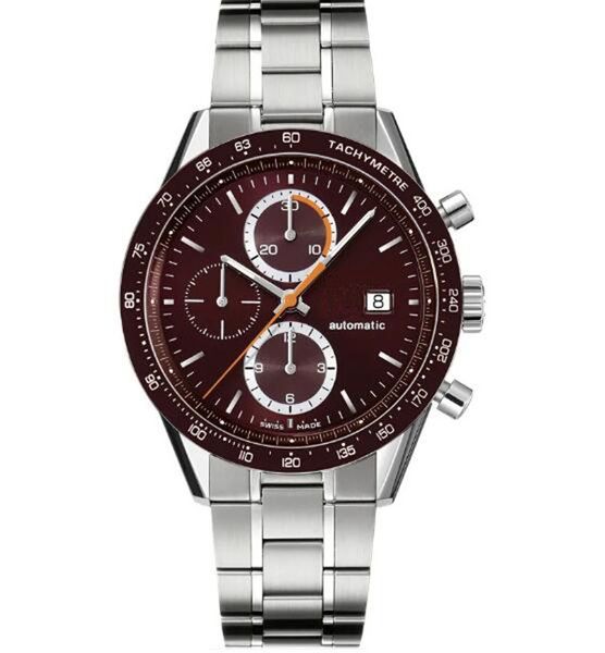 

male watch new fashion watches for man black face with rubber strap automatic wristwatch t003, Slivery;brown