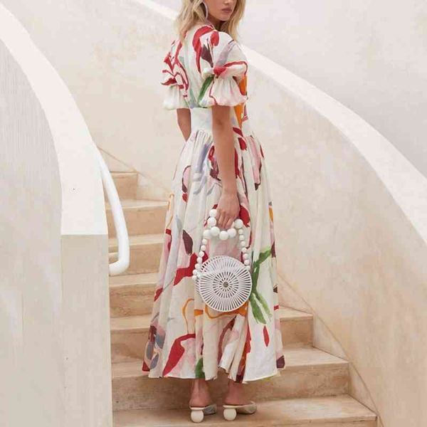 

casual dresses 2022 spring women's slim fit big swing chiffon printed long skirt beach dress bs50, Black;gray