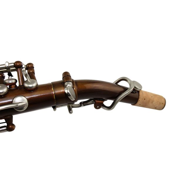 

antique nickel body satin nickel plated key curved soprano saxophone