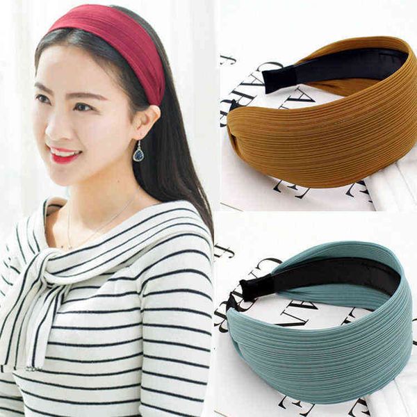 

women hair hoop knot turban headband wide side thickened hairband hair accessories for girls no slip head band hair bands aa220323, Pink