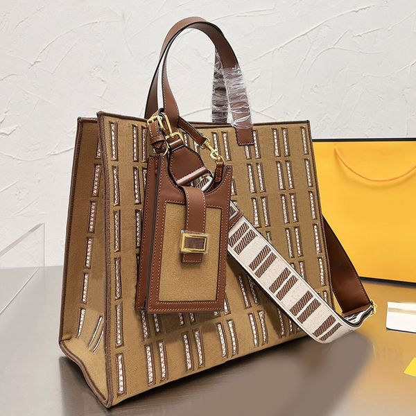 

large capacity shopping tote bag shoulder bags handbag women spring summer series classic letter canvas totes purse zipper mobile phone pock