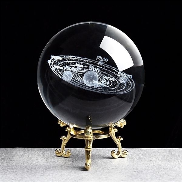 sistema galattico Figurine Ornamenti Feng Shui Crystal Ball Office Home Desk Accessori Modern Art Decoration Craft 201210