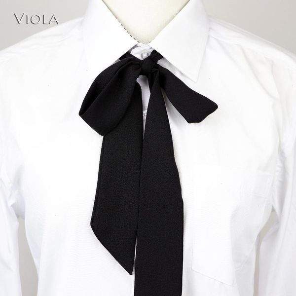 

13 colors chiffon tie lithe ribbons diy butterfly dot striped chic handiness simple shirt accessory bag ornaments women knot bowtie, Black;gray