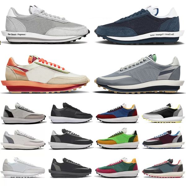 Sacai x Nike LDV Waffle Corrida Masculino Fragment Blackened Blue Smoke Grey Undercover Bright Citron Team Royal Triple Summit Cinza Neutro Feminino Masculino Tênis Esportivos