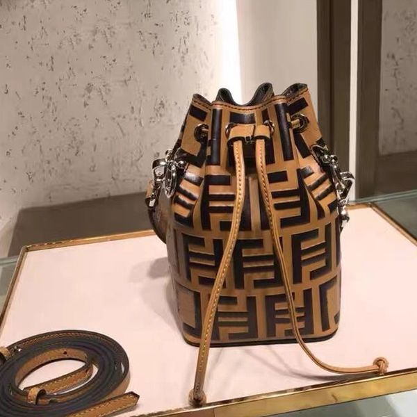 

new luxury bucket bag 6 colour crossbody bags women's trend leather handbags purse wholesale embossed cowhide shoulder flap handbag siz
