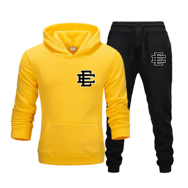 

men's tracksuits fashion couple sportwear set eric emanuel ee printed lover hooded suits hoodie and pants 2pcs streetwear men women clo, Black
