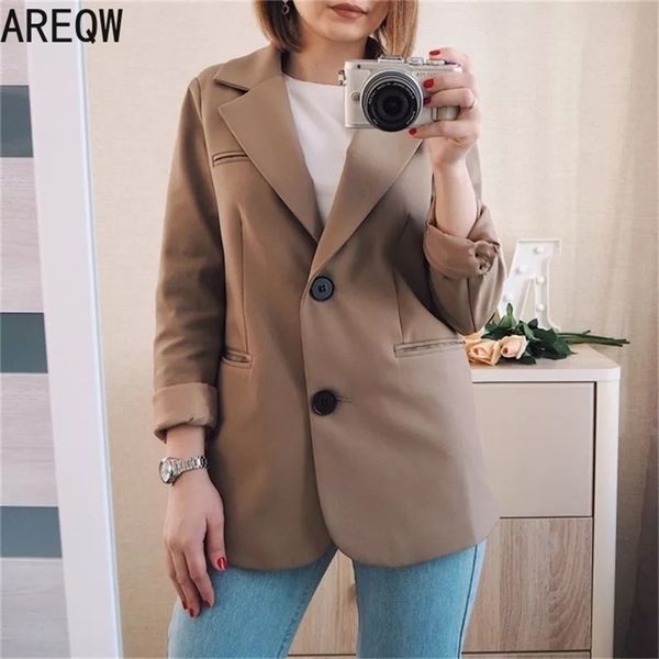 

women blazers and jackets long sleeve with buttons office lady clothing black blazer spring autumn clothing lj200911, White;black
