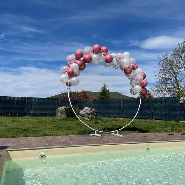 Decorazione per feste Arco per matrimoni Scaffale in ferro battuto Oggetti di scena decorativi Sfondo rotondo Fiore con cornice Cerchio ArcheParty