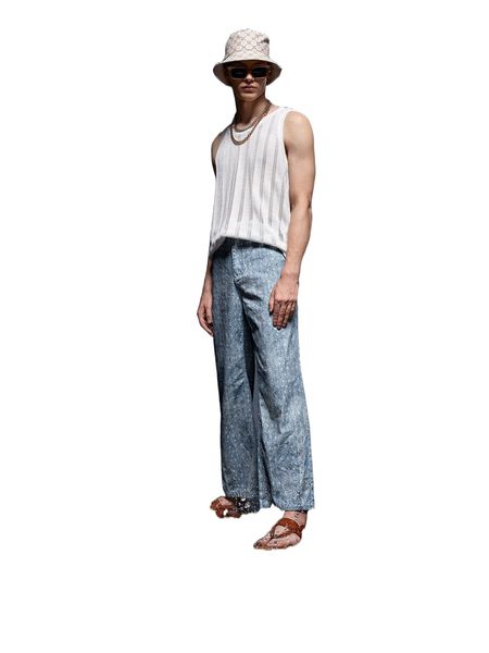 

x credo men graphic print wide leg pants m0cz#, Black