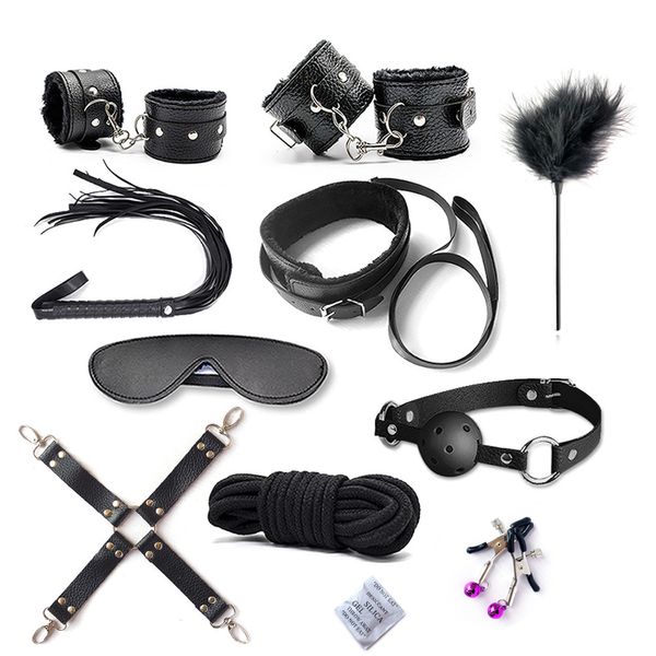 Sexy Spielzeug SM 12PCS Erwachsene Erotische Seil Bondage Getriebe Shop Anal Plug Dildo Masturbator Vibrator Peitsche Werkzeuge Spielzeug für Paar