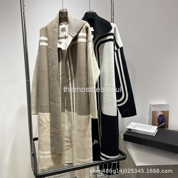 

women's wool & blends h family autumn and winter long full double-sided wool coat bridle knitted jacquard self-contained scarf bathrobe, Black