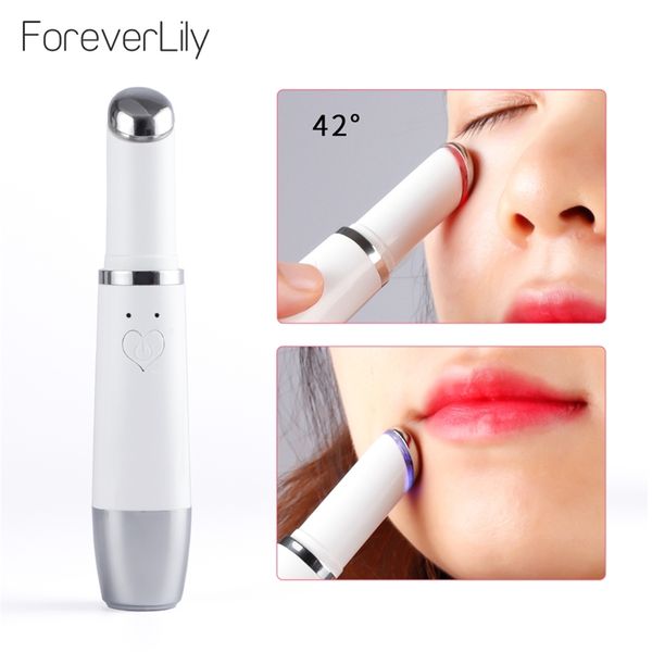 Mini Eye Lips Care Massager Beauty Pen Eye Face Skin Lifting Antirughe Riscaldamento Macchina per massaggi Borse per gli occhi Rimozione delle occhiaie 220514