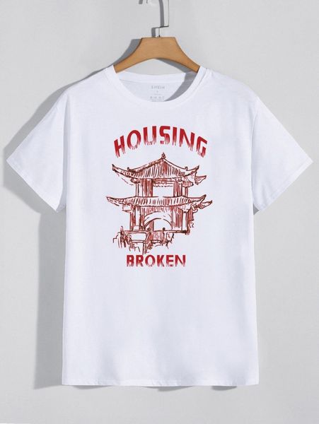 

men pavilion & letter graphic tee 286j#, White;black