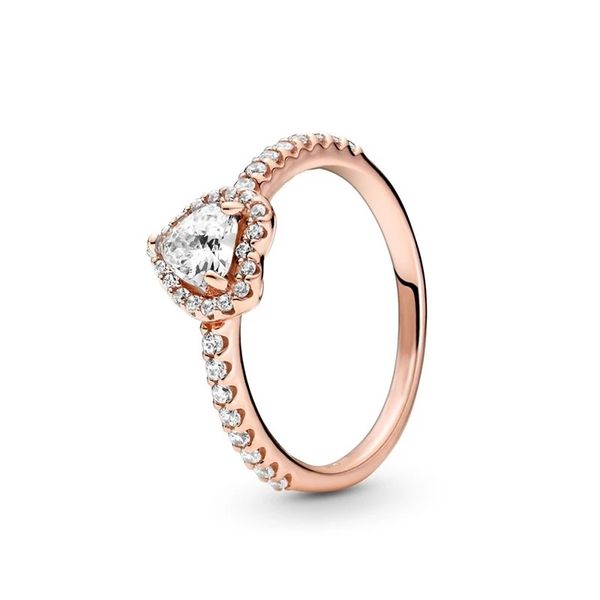 

925 Sterling Silver RINGS Cubic Zircon For Pandora Fashion Ring Valentines Day Rose Gold Wedding Ring Women With Original box