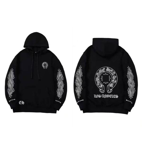 

fashion luxury mens sweatshirts designer hoodies ch classic zipper hooded sweater cross flower pullover sanskrit pattern casual coat women, Black