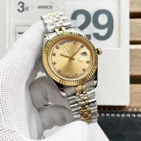 

41mm fashion mens watches date mechanical automatic sweep sapphire ladies dress watch stainless steel bracelet waterp293j, Slivery;brown